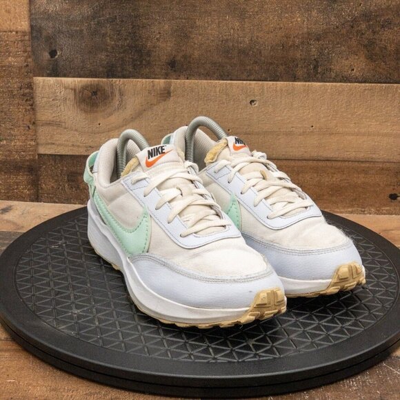 NIKE WAFFLE DEBUT WHITE MINT MENS ATHLETIC SHOES RETRO SNEAKERS LOW SIZE 8 - Picture 3 of 9